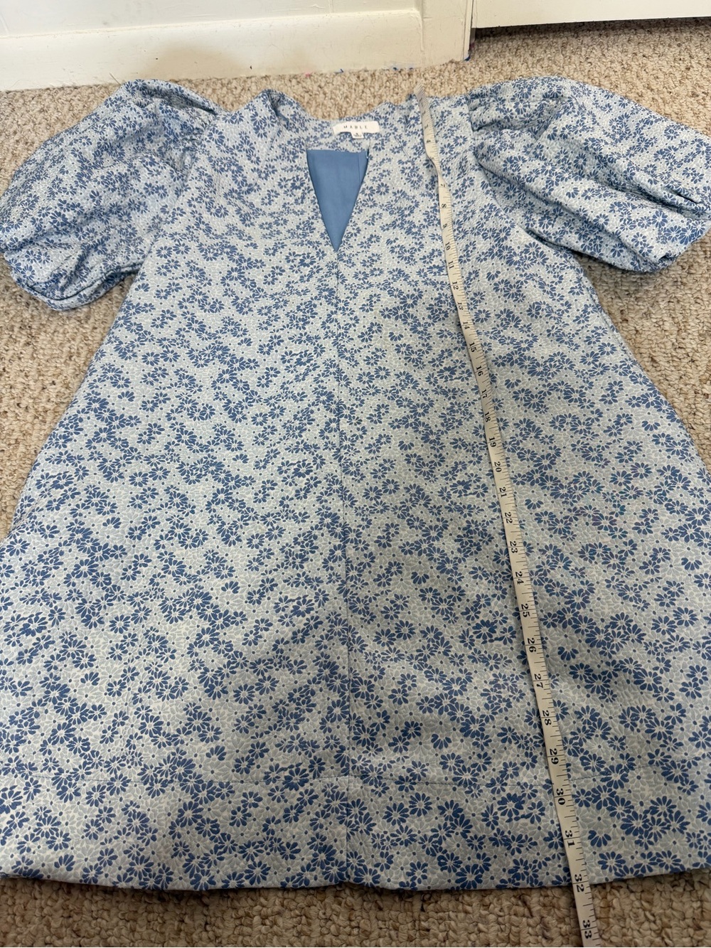 Mable Sky Blue Women's Dress with V-Notch Neckline size S - Picture 7 of 7